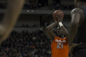 Tyler Roberson takes a shot in SU's loss to Pittsburgh. The Orange proved it could score against the zone despite the loss to the Panthers. 