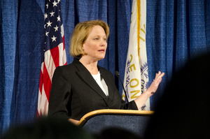 County Executive Joanie Mahoney delivered the State of the County address on Tuesday.