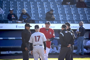 Randy Knorr (above in red) is back managing the Syracuse Chiefs after taking a break to work as an advisor for the Nationals organization. He formerly managed the team back in 2011, where he was also a catcher.