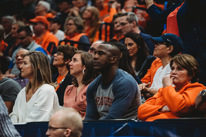 Elizabeth Boeheim (second from the left) watched Syracuse when it traveled to Salt Lake City for the NCAA Tournament.