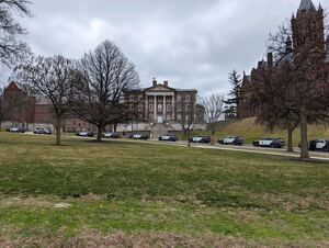 SPD and DPS cars line up in front of the Maxwell complex after receiving the week's second false active shooter report on February 12. The Daily Orange spoke to SU community members to gauge their reactions to the several recent false threats and swatting incidents on campus.