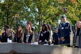 The 2022 Remembrance Scholars lay stones and roses at the annual Rose Laying Ceremony on October 21 to end Remembrance Week. The scholars decided to place the stones, a Jewish bereavement practice, as a way of not only standing up against terrorism but also antisemitism. 